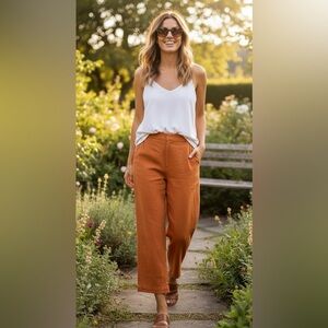 Orange Linen and Rayon Pants Hunter & Brown Size M